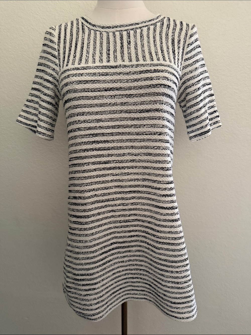 BCBGeneration Black and White Striped Mini Dress